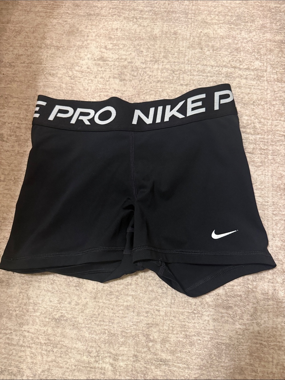 Nike Black Girls' Pro Performance Shorts with White Swoosh